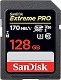 SanDisk Extreme PRO 128GB SDXC Speicherkarte bis zu 170 MB/s, Class 10, U3, V30