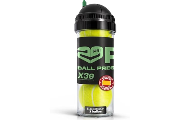 TUBOPLUS 29PSI Pressurisateur de balles de padel et de tennis Maintient la pression et le rebond Pot hermétique pour prolonger la durée de vie des balles