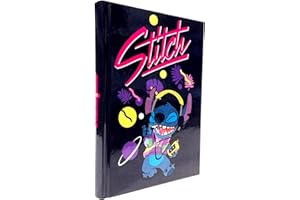 PRESTIGE & DELUXE Agenda compatible avec le journal scolaire Stitch bleu 2024-2025 Standard 20 x 14 cm + porte-clés paillettes et stylo coloré