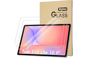Bighan Protector de Pantalla Compatible para Samsung Galaxy Tab S10 Lite 10.9", 2 Pack Cristal Templado, dureza 9H, antiarañazos, sin burbujas