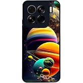 BG AKSESUAR Xiaomi Mi 15 ile Uyumlu Silikon Kılıf, Uzay Teması, Siyah, &Ccedil;iziklere ve Darbelere Karşı Koruma