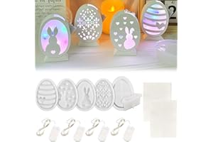 DONGZQAN 12 Stück Silikonformen Gießformen Ostern, Gießform Frühling Ostern Hase Silikon Gießform Ostern Silikonform Osterei Gipsformen Osterhase Eier für Osterdeko