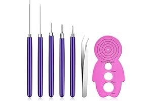 Newellsail 7 Stück Papier Quilling Werkzeug Set Multifunktions Schlitznadel-Stift-Set Enthalten 5 Curling Quilling-Nadelstift 1 Quilling Curling Coach und 1 Pinzette