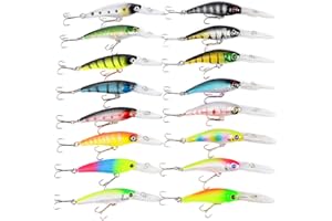 MKNZOME Minnow Fishing Lures Set Artificial Sinking Swimbait Lures Hard Plastic Baits Topwater Crankbait Pike Lure Bass Lure Carp Trout Pike Perch Salmon Sea Fishing
