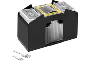 Ni-SHEN automatischer Kartenmischer für 4 Decks, USB-/batteriebetrieben, elektrischer Kartenmischer für Familienparty, Poker/Blackjack/UNO (Kartenmischer für 1–4 Decks)