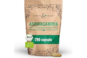 CDF SPORTS & HEALTH SOLUTIONS Capsule di Ashwagandha BIO ad alta dose - 290 capsule di Ashwagandha BIO - Ashwagandha ad alta dose - Coltivazione biologica