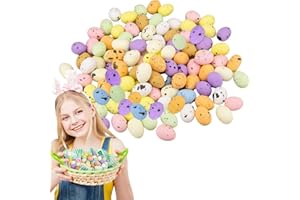 RONGZUBAT 100pcs Easter Mini Eggs Decorations for Kids Easter Day,Artificial Bird Eggs Easter Decorations Speckled Eggs for Kid Art Crafts Easter Eggs Home Mini Easter Stuffers Spring Party Decorations