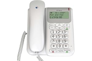 BT Décor 2200 Corded Landline House Phone, Home Phone, Phonebook, Handsfree, Mute Button, 1571 message indicator