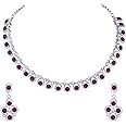 Atasi International Diamond/Stones Necklace Set with Earrings for Women | Stylish Jewellery for Party, Wedding and Festive Occasions | Fashion Accessories
