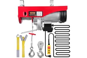 Happybuy Palan Électrique 100/200 kg, Treuil à Câble Électrique 450 W, Élévateur à Grue Électrique Treuil 220/440 lbs, Treuil à Moteur Structure Robuste pour Usines, Entrepôts, Levage de Marchandises