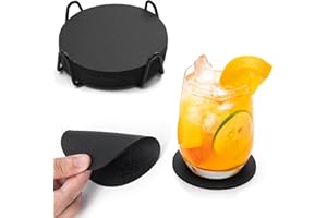 Chitomars Sottobicchieri Antiscivolo - Set da 12 Rotondi per Bevande, Lavabili, Bifacciali e Non-scivolosi