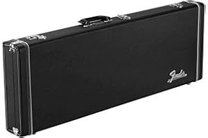 Fender Classic Series Holzkoffer für E-Gitarre, Hartschalenkoffer für Stratocaster und Telecaster,Transportkoffer, GitarrenKoffer, Schutzhülle für E-Gitarre, Robuster Gitarrentransportkoffer, Schwarz