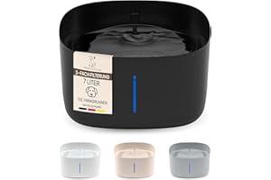 PRETTYPAW Pretty Paw Fontaine à Eau pour Chien, 7L, Ultra-silencieuse, sans BPA avec éclairage LED, Filtre intégré et Facile à Nettoyer (Noir)