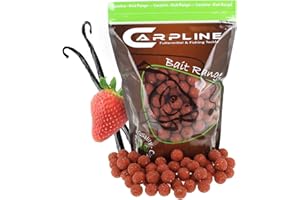 Carpline24 Boilies Erdbeere Scopex 20 mm, 1 kg Beutel - Köder für das Karpfenangeln, Futterboilies zum Anfüttern von Karpfen, Angelfutter mit Lockstoff