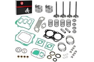 MOTO1988 Top End Kolben & Ring STD & Dichtung & Auspuffeinlassventil Umbau-Kit kompatibel mit EZGO Fuji Robin 295cc EH29C 4-Takt-Gas-Golfwagen MCI Motor 1991–2002