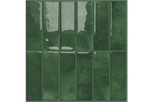 DEWOO 20 sztuk naklejek na płytki, samoprzylepne, zielone, metro, na kafelki, do kuchni, łazienki, prostokątne (30,5 x 30,5 cm)