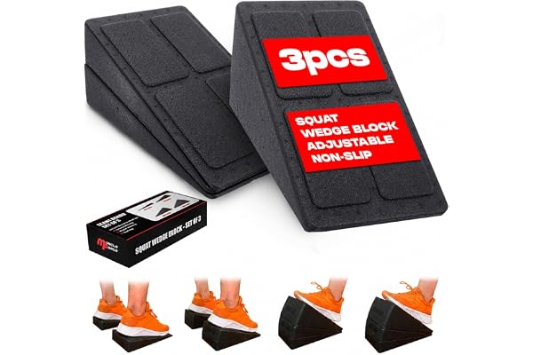 MuscleForge® Squat Wedge Block – vadsträckare för stretching, rörlighet och squat-träning – snedbräda för töjning, lantboard
