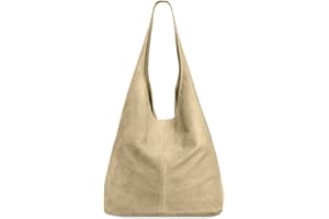 Caspar große Damen Wildleder Tasche Hobo Bag Shopper - CLASSIC LINE - Modell No.767 - Made in Italy