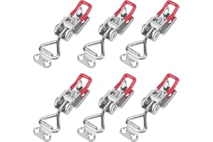 Szaboviktoria 6 Pièces Loquets à Bascule, Fermeture Porte, Sauterelle de Serrage, Fermeture à Levier, Avec Trou de Serrure, Pour les Caissons, les Tiroirs et les Fenêtres, GH-4001