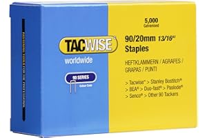 Tacwise 0307 Type 90 / 20 mm Galvanised Narrow Crown Staples, Pack of 5000