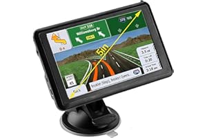 GPS Voiture,5 Pouce GPS Poids Lourds,Auto Navigation avec HD Écran Tactile,Multi-Languages Guidage Vocale 2023 Cartographie E