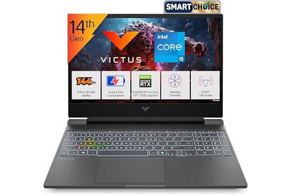HP Smartchoice Victus, 14th Gen Intel Core i5-14450HX, 6GB RTX 3050 (24GB DDR5, 512GB SSD) FHD, 144Hz, 15.6''/39.6cm, Win11, M365* Office24, Mica Silver, 2.3kg, fa2303tx/fa2315tx, RGB G