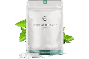 LoWell® 100g Cristaux de menthol 100% menthe pure - Idéal comme infusion pour le sauna - Sachets refermables - Menthol