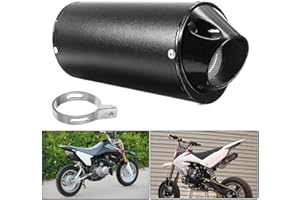 Motorrad Auspuff Schalldämpfer, Btstil 28mm Universal Motorrad Edelstahl Schalldämpfer Hinten Auspuffrohr mit Klemmdichtung für 50cc 110cc 125cc ATV Dirt Pit Quad Bike Motocross