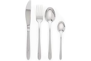 Russell Hobbs® RH01519EU 16 Piece Rhombus Cutlery Set | Stainless Steel | Includes 4 Knives, 4 Forks, 4 Table Spoons, 4 Tea Spoons
