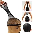 sddjqy 6 Pieces Extra Large Net Wig Cap for Long Thick Hair with Open-end, Black Mesh Wig Cap for Women Sleeping