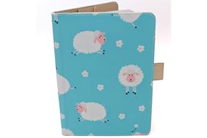 OXROSE Fundas Para Cartillas Sanitarias Bebés - Patrón Oveja - Formato A5 15x20 Cm - Solapas Guardar Recetas