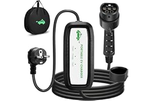 FNRIDS Cavo Ricarica Auto Elettrica Tipo 2, 15M Caricabatterie EV Tipo 2 16A,Con indicatore luminoso a LED,Cavo per Caricabatterie per Auto Elettrica,IEC 62196-2,IP67 impermeabile,con Borsa Portatile