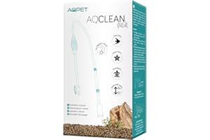 AQPET AQCLEAN - Aspiradora para Limpieza de Fondo de Acuario Manual con Manguera de Silicona