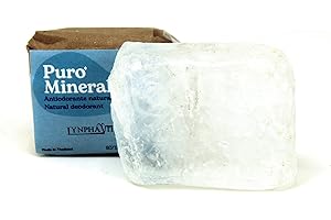LYNPHA VITALE Deodorante naturale in allume di ammonio - Pietra Grezza Antiodorante 80/120 gr - Allume di potassio Puro Mineral - Deo Antiodore e Traspirante - Il Sale della Terra