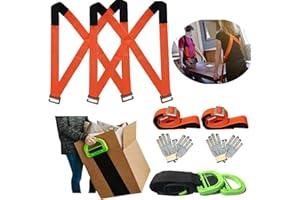 Avoik Cintura per Sollevamento, Cinghie Trasporto Mobili, 2 Persone Solleva Mobili & 1 persona Imbracature Cinghie Trasporto Mobili Professionali per Trasloco Elettrodomestici Materassi, Arancia