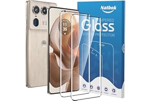 Natbok Szkło hartowane do Moto Edge 50 Ultra / Edge 50 Pro, twardość 9H, ultra odporne, odporne na odciski palców, bez pęcherzyków powietrza, przezroczyste HD, pełne pokrycie folii do zegarka Motorola