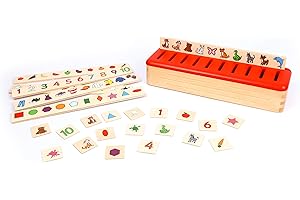 BSM Edufun - Boîte de tri 6 réglettes-Pédagogie Montessori - Jeu Educatif pour Enfant - Apprendre en s'amusant - Développe : capacités motrices et sensorielles de l'enfant - EF 31105