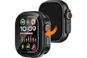 Dolstrap 2 in 1 Metal Case Compatible with Apple Watch Ultra 3/2/1 49mm with Built-in Screen Protector, 360° Full Protective Shockproof Bumper Case with Back Cover for iWatch Ultra 3/2/1 49mm, Black
