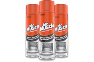 Mr Muscle Oven Cleaner, Heavy Duty Oven Cleaner & Degreaser for Burnt Grease & Food Spills, No-Scrub Formula for Quick Kitchen Cleaning, Fast-Acting Clean in Just 30 Minutes, 3 x 300ml