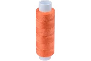 PASMANTA Filo da Cucito PRO Resistente in Poliestere, Tanti Colori, Spolette più Fini, Universale per Cucito a Mano e Macchina da Cucire, Bobina da 200 m - 220yd (5602 - Salmone)