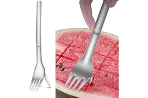PROCHOSEN 2 in 1 Watermelon Slicer & Cutter-Stainless Steel Fruit Cutting Fork Melon Cube Cutting Tool for Kitchen Gadget