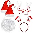Zest 4 Toyz Christmas Santa Claus Accessories For Kids Adults Combo 1 Santa Beard 2 Pcs Cap 1 Pc Goggle 1 Pc hair band