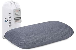 Reisekissen VOLAR Quickdry, Nackenkissen aus Memory-Foam, Orthopädisches HWS Nacken-Stützkissen für Flugzeug, Auto-Reisen, Kleines Kopfkissen mit Schnelltrocknendem Thermo-Bezug, Camping-Kissen 40x25