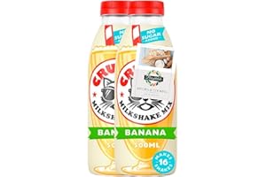 Milkshake Mix Bundle with Crusha Milkshake Mix, Banana, 500ml (no added sugar) 2 Pack + Brightdale Kitchen Card