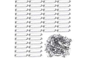 MYSTIQUT 200 PCS brooch backs brooch pin handmade brooches safety buckle brooch pins of the brooch with holes handmade silver brooch labels jewelry crafts brooch back (20mm)