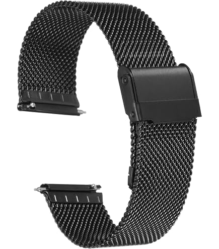 Bracelet Montre Métal 18mm Bleu Acier Inoxydable - Fait Main, Lavable, Sans Marque