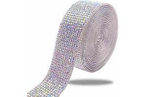 EMHTHME 3 Yarda Cintas Autoadhesivas de Diamantes, cinta de Diamantes de imitación de cristal Autoadhesiva, Cinta de Cristal Brillante de Diamantes, para Manualidades, Decoración de Bodas (Ancho:3cm)