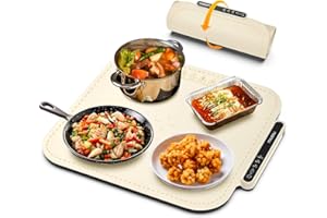 iTRUSOU Electric Warming Tray for Pizza, Dishes, and More - Adjustable Temperature, Foldable Warming Plate, Full Surface Heating for Buffets, Parties - Tabletop Food Warmer with Nano Silicone Material