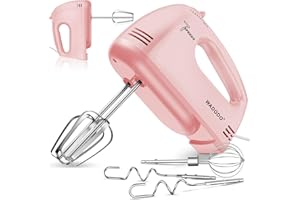 WADODO 200W Electric Hand Mixer, 7-Speeds Small Handheld Mixer with 304 Stainless Steel Beaters, Dough Hooks & Whisk Attachment, Portable Food KitchenMixer for Baking Cake Cookies Cream