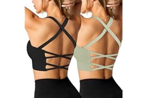 Crewhpo Sport BH Damen Ohne Bügel Gepolstert Bustier für Frauen Push up Sports Bra Cross Back Mit Polstern Nahtlose Sport-BHS für Yoga Fitness Pilates Gym S-XL
